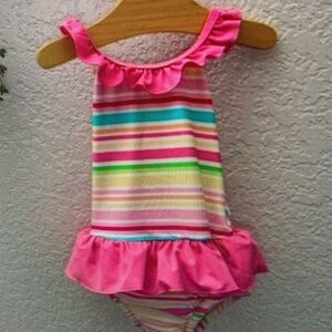 Colorful Striped Kids Swimsuit